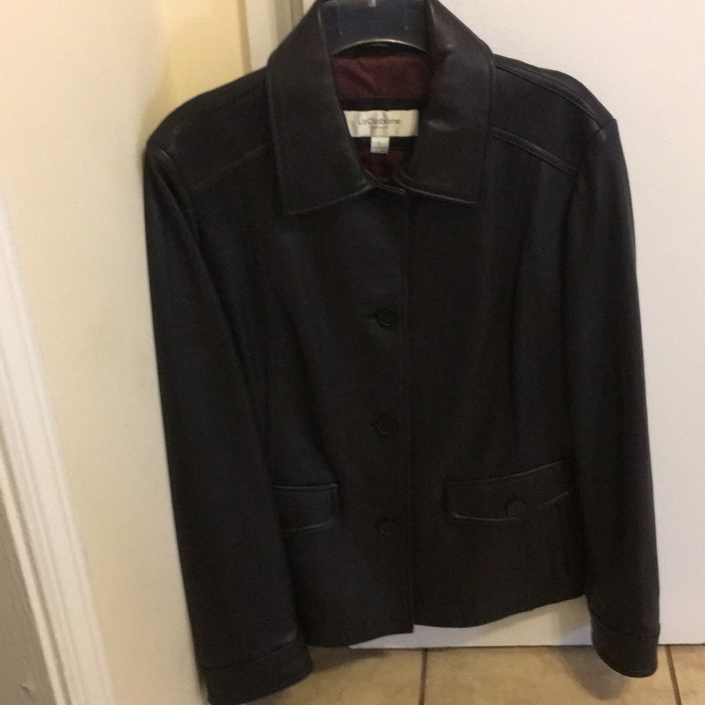Liz Claiborne black size large soft leather coat